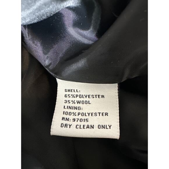 Sharagano Wool Blend Belted Peacoat Jacket Size 12 Structured Office Old Money - Picture 12 of 12